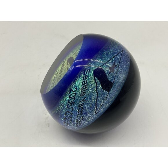 Glass Eye Studio Paperweight Seattle Yacht Club 2008- 2009 Gold Flecks Collectib - Picture 5 of 12